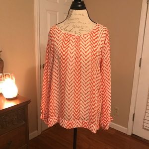 Umgee xl women’s orange and white blouse